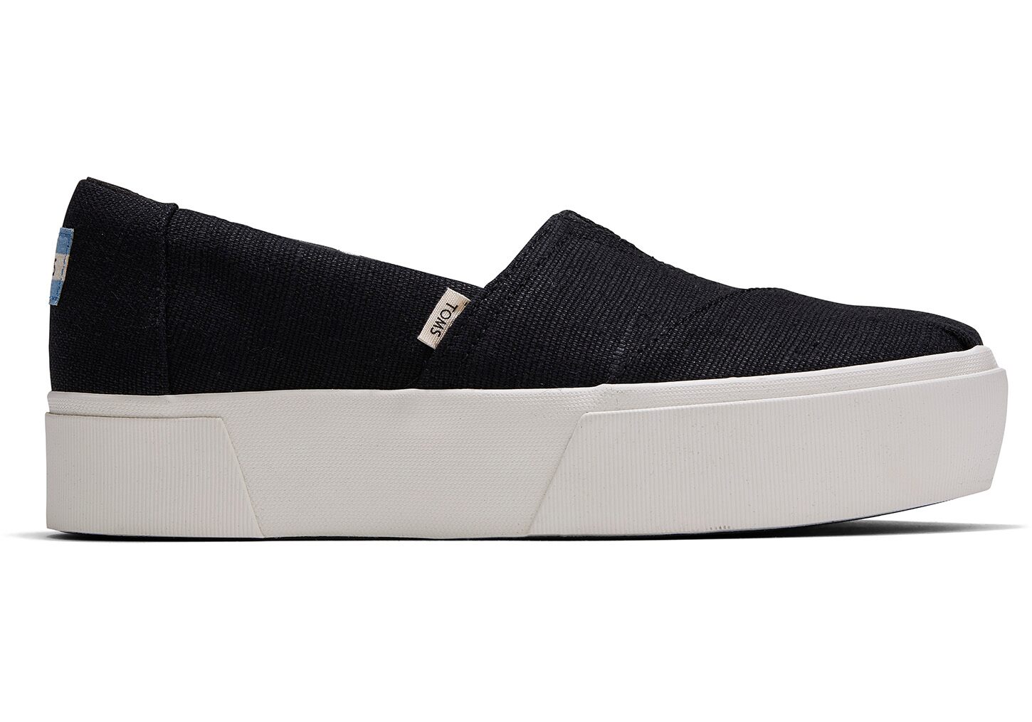 Toms Venice Heritage Canvas Platform Boardwalk Classics - Womens Alpargata Espadrilles - Black - NZ